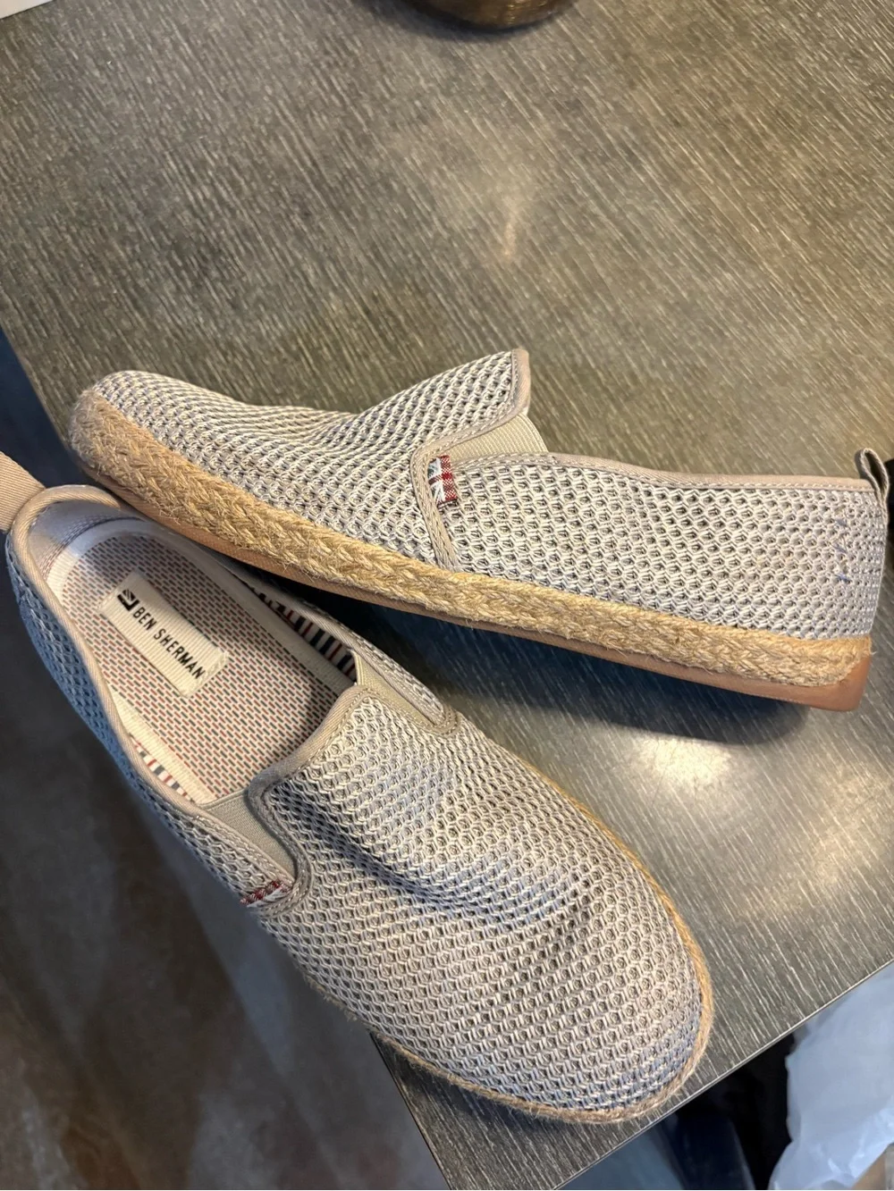 Ben Sherman Jensen natural slip on shoes gray. Size 9 men’s. Woven sole